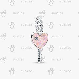 Pandora Opalescent Heart Key Dangle Charm